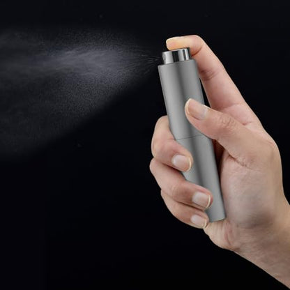 Tekson 10ml Travel Perfume Atomizer Refillable, Mini Cologne Spray Bottle Empty, Small Coffee Spray Bottle (Grey) - color: grey