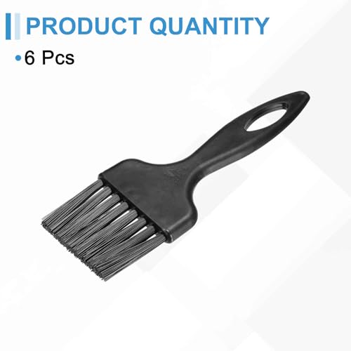 HARFINGTON 6pcs Antistatic Brush 40x53mm Portable PP Handle Nylon Anti Static Cleaning ESD Brushes for Electronics Computer Keyboard, Black