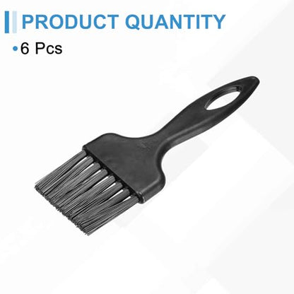 HARFINGTON 6pcs Antistatic Brush 40x53mm Portable PP Handle Nylon Anti Static Cleaning ESD Brushes for Electronics Computer Keyboard, Black