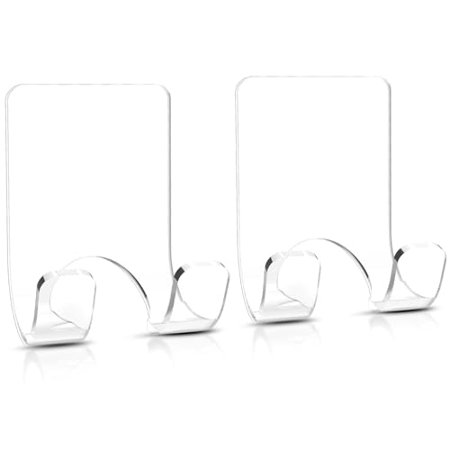 VIS'V Shower Wall Adhesive Razor Holder for His and Hers, Clear, 2 Pcs | Acrylic Material, Clear Invisible Design, Peel and Stick, Fit for Smooth Flat Surfaces - color: Clear