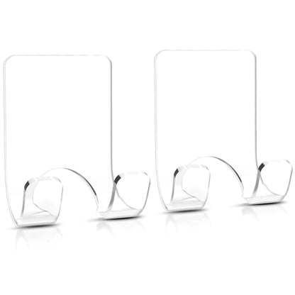VIS'V Shower Wall Adhesive Razor Holder for His and Hers, Clear, 2 Pcs | Acrylic Material, Clear Invisible Design, Peel and Stick, Fit for Smooth Flat Surfaces - color: Clear