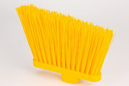 SPARTA 41083EC04 Plastic Color Coded Broom, Unflagged Bristles, Long Broom With Angled Head For Small Debris Cleaning, 56 Inches, Yellow - color: Yellow