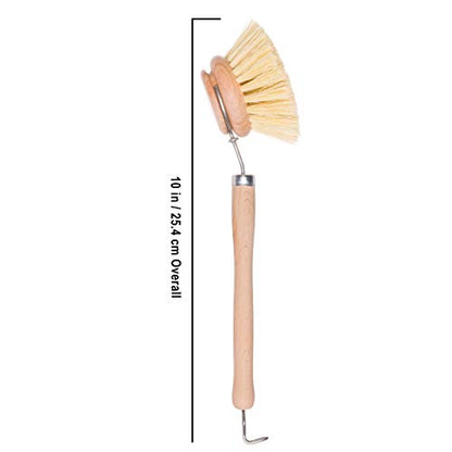 Redecker Dish Brush, Tampico Fiber, 2 Inch Round, 2 Pack – Wooden Dish Scrub Brushes for Dishes & Cookware, Untreated Beechwood, Made in Germany - size: Set of 2, 2-Inches Diameter