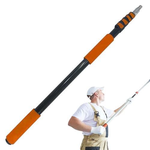 SISUPASSIE Telescoping Extension Pole, Reach to 26FT Telescoping Pole Multi-Purpose 5-20FT Lightweight, Sturdy with Universal Twist-on Metal Tip Extendable for Dusting Painting Window Cleaning - size: 20FT