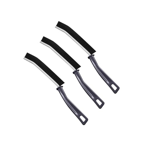 Cleaner Brushes for Shower Floor Line, Hard Wearing Grout Gap Cleaning Brush Kitchen Toilet Tile Joints Dead Angle Hard Bristle(Black- 3PC) - color: Black- 3pc