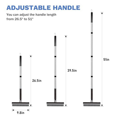 SetSail Grout Cleaner Brush with Long Handle, V-Shaped Floor Scrub Brush Swivel Grout Brush Stiff Bristle Floor Grout Scrubber for Bathroom, Tile Line, Crevice, Kitchen, Wall, Deck, Garage, Black Grey - color: Black Grey