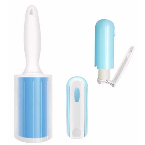 Reusable Washable Lint Roller 3 Pack, Sticky Gel Lint Rollers, Cat Dog Pet Hair Lint Remver Cleaner for Clothes, Carpet, Travel, 1 Large Roller with Dust Cover and 2 Mini Portable Small Lint Brush - size: 1 Large+2 Mini