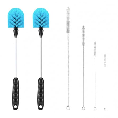 Long Handle Bottle Cleaning Brush for Narrow Neck Containers, Durable Nylon Bristles, Blue - size: 14.57 x 5.51 x 2.76 in