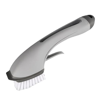 Soap Dispensing Dish Brush - Ergonomic Kitchen Scrub Brush with Soap Dispenser for Effortless Cleaning of Pots, Pans, Sinks & Bathtubs - Green/Gray - color: Gray