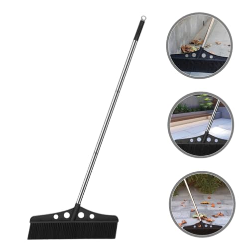 Wide Outdoor Broom Heavy Duty Stainless Steel Scrub Brush with Long Handle for Efficient Sweeping Gardens Patios and Garages Detachable Design for Versatile Cleaning