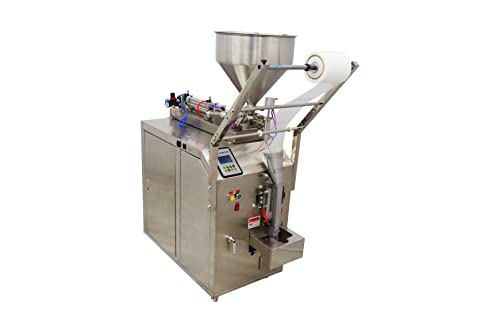 INTBUYING Automatic Quantitative Paste Liquid Filling Packing Machine 10-100ml Stainless Steel Automatic Liquid and Paste Filling Sealing Machine for Water Milk Oil Vinegar 110V