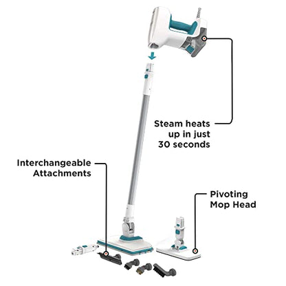 BLACK+DECKER Steam Mop, Floor and Handheld Steamer, Multi-Purpose Steam Cleaner with 6 Attachments, Corded (BHSM15FX08) - style: Steam Cleaner w/ 6 Attachments