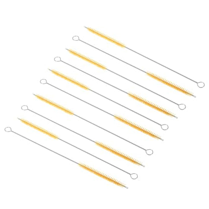 PATIKIL 10"x3/8" Long Straw Brush, 10 Pcs Drinking Straw Cleaning Brush Nylon Pipe Tube Cleaner Brush for Cleaning Straws Pot Spout, Yellow - color: Yellow, size: 10"x3/8"