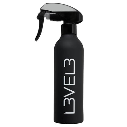 L3 Level 3 Rubberized Spray Bottle - Precise Action Mist Bottle for Effortless Hair Styling - Rubber Grip for Total Control - color: Black