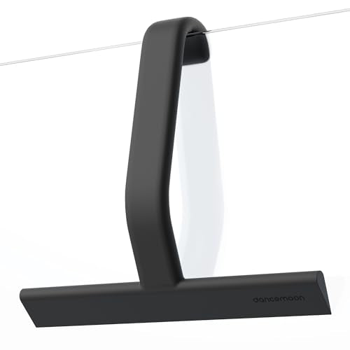 dancemoon JustHang Shower Squeegee for Glass Doors, All-One-Piece Award-Winning Silicone Squeegee with Built-in Hook for Bathroom, Window, Mirror, Tile Wall,Car, Streak-Free Cleaner Tool,10-Inch Black - color: Classic Black