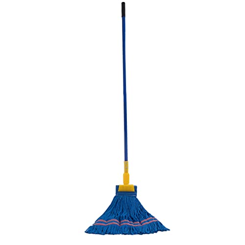 Matthew Cleaning Commercial Quick-Change Iron Mop Handle for Floor Cleaning Heavy Duty Mop Stick Replacement 60inch Jaw Clamp-Style Wet Mop Handle 6 Packs - color: Large Jaw Clamp - Blue