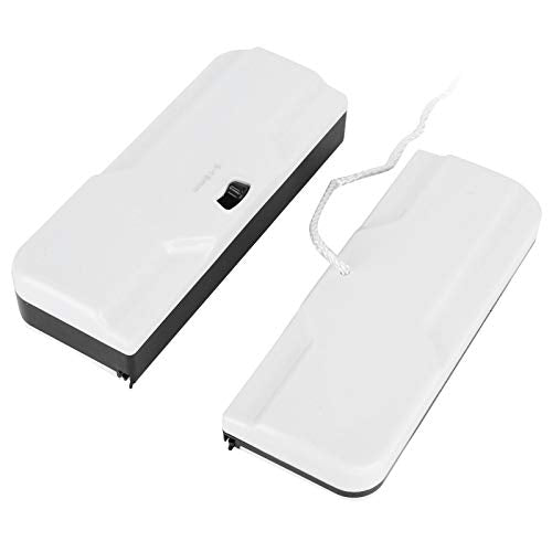 Alvinlite Magnetic Window Cleaner, Rectangular DoubleSide Glass Wiper, Adjustable Glider Washing Cleaning Brush Tools for Car Home Windows Thickness 0.2"-0.71"(White)