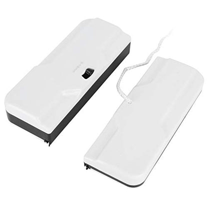 Alvinlite Magnetic Window Cleaner, Rectangular DoubleSide Glass Wiper, Adjustable Glider Washing Cleaning Brush Tools for Car Home Windows Thickness 0.2"-0.71"(White)