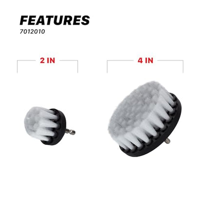 Maxshine Universal M8 Medium-Duty Upholstery Carpet Brush Drill Attachment – White Scrub Brush Kit for Fabric, Leather, Carpet, Seats & Floor Mats – Removes Grime, Stains, Dirt & Buildup - size: Full Set White