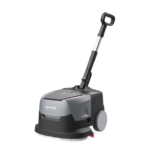 Battery Powered Walk Behind Mini Automatic Floor Scrubber Machine – Compact & Portable, 15” Cleaning Width, 90-Minute Runtime, 170 RPM – Ideal for Small Commercial Spaces, Offices, Retail & More