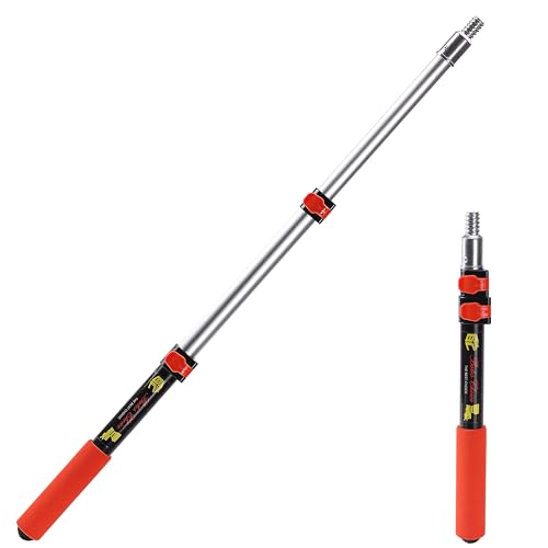 Bates- Telescopic Extension Pole, 3 Ft, Aluminum Alloy, Sturdy Multi-Purpose Extension Pole with Flip-Lock Design for Painting, Dusting and Cleaning - color: Black and Orange, size: 3 Ft, 1 Pack