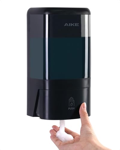 AIKE Wall Mount Foaming Soap Dispenser for Commercial Bathrooms,40 oz Large Capacity AK1007F,Black - color: Black