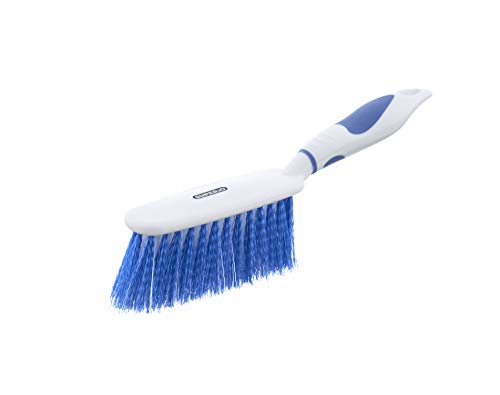 Dustpan and Brush Set, Hand Broom with Ergonomic Grip Handle - Rubber Edge for Easy Dirt Pickup, Durable Material - Blue Hand Brush by Superio - color: Blue