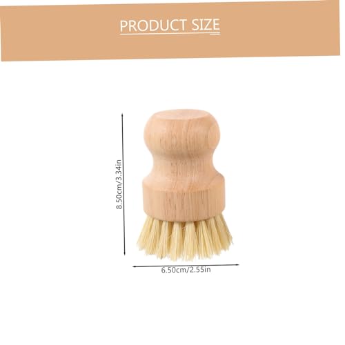 2Pcs Palm Brush Sturdy Kitchen Scrub Brushes for Pots Pans Dishes and Sink Cleaning Wood Handle with High Density Bristles for Grease Removal