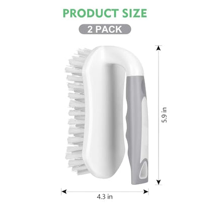 Scrub Brush 2 Pack, Heavy-Duty Scrub Brushes for Cleaning with Stiff Bristles Cleaning Brush for Shower, Bathroom, Carpet, Kitchen and Bathtub Scrubber
