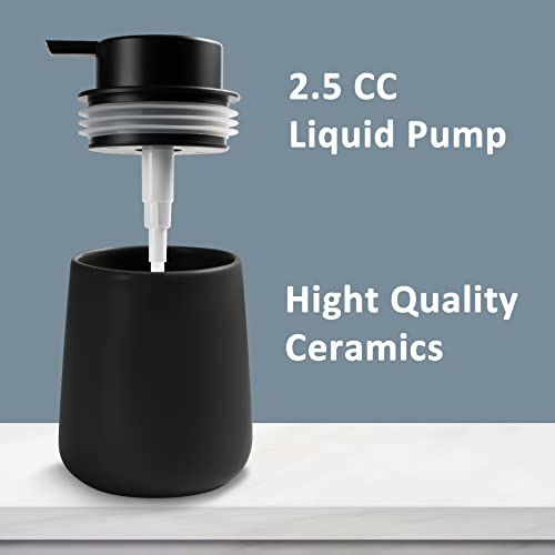 Soap Dispenser Ceramic with Easy-to-Press Pump Hand Lotion Liquid Dispenser for Shampoo Bathroom Kitchen 12 oz Black - color: Liquid-brownblack