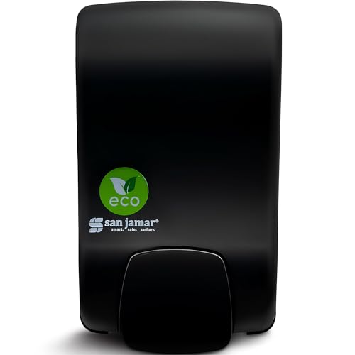 San Jamar Ecologic Rely Recycled Plastic Wall Mounted Manual Foam Soap Dispenser with Zero Waste for Home and Business, 900 Ml, Black - size: 1