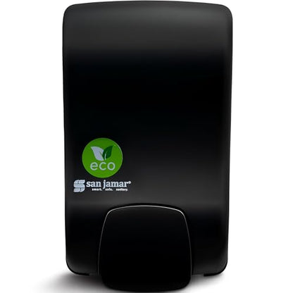 San Jamar Ecologic Rely Recycled Plastic Wall Mounted Manual Foam Soap Dispenser with Zero Waste for Home and Business, 900 Ml, Black - size: 1