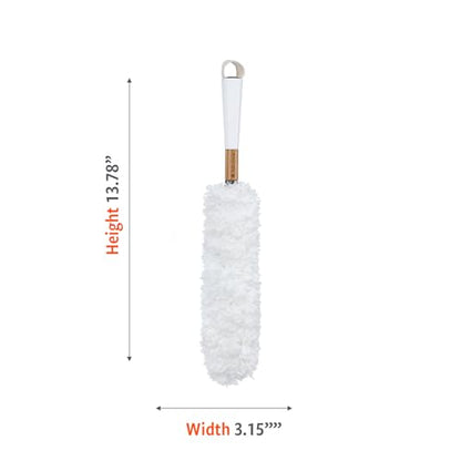 Full Circle Dust Whisperer Microfiber Duster - Machine Washable, For Ceiling Fans, Blinds, Furniture - White - color: White