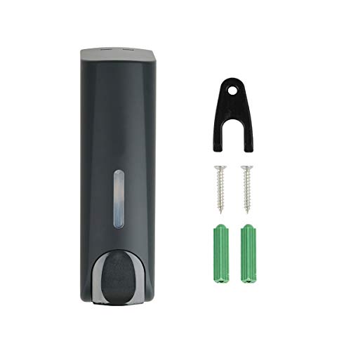 AUMIO Shampoo and Conditioner Dispenser, No Drill Wall Mounted Shower Dispenser, Black, Single Chamber, 350ml - color: Black 1 Chamber