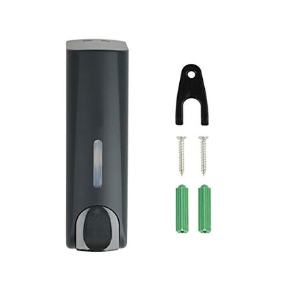 AUMIO Shampoo and Conditioner Dispenser, No Drill Wall Mounted Shower Dispenser, Black, Single Chamber, 350ml - color: Black 1 Chamber