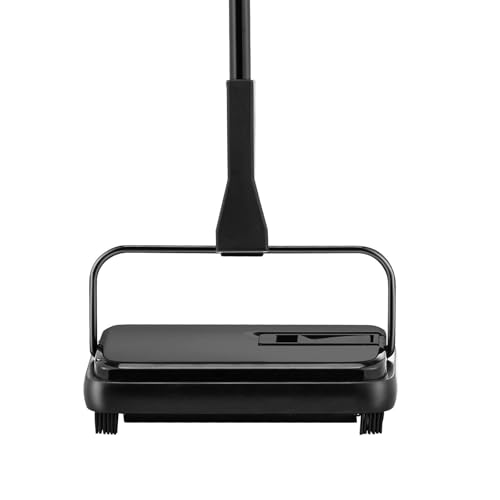 Carpet Sweeper, 7.87 inch Manual Floor Sweeper for Hardwood, Laminate, Rugs, Pet Hair - 300ml Dustbin - Non-Electric Home Office Cleaning