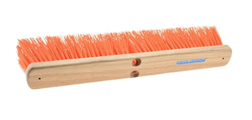 PRO SOURCE Heavy Duty Orange Bristle Pushbroom Head with Threaded Block: 24" Wide - size: 24 inch