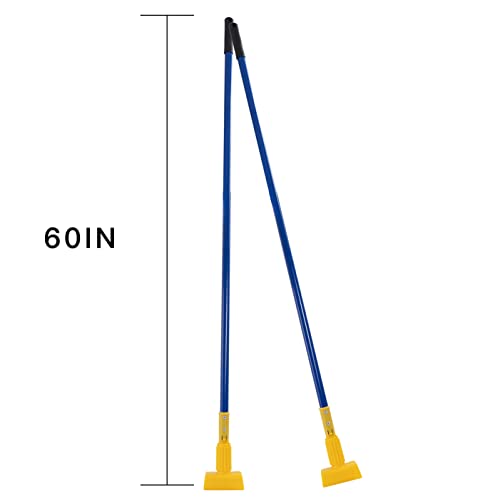 Matthew Cleaning Commercial Quick-Change Iron Mop Handle for Floor Cleaning Heavy Duty Mop Stick Replacement 60inch Jaw Clamp-Style Wet Mop Handle 6 Packs - color: Large Jaw Clamp - Blue