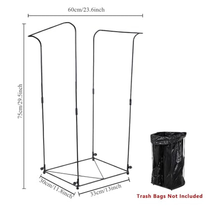 Trash Bag Holder, Metal Garbage Bag Holder, 30-45 Gallon Portable Trash Bag Holder Stand, Multi-use Leaf Bag Holder for Yard, Camping, Party, Wedding - color: BlackA-1PC