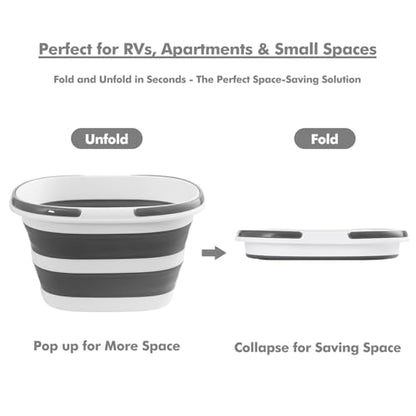 Collapsible Mop Bucket with Handles 4.2 Gallon Foldable Tub for Cleaning Large Silicone Pop Up Buckets Portable Collapse Camping Car Wash Basket for Space-Saving Storage - size: 4.2 Gallon - Bucket