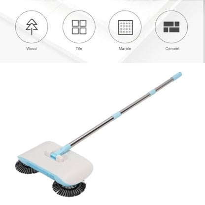 Carpet Floor Sweeper Manual with Horsehair,Hanging Manual Vacuum Carpet Brush Home Tool for Sweeping Mopping (Blue)