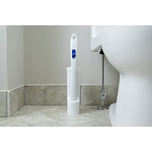 Scotch-Brite Disposable Toilet Scrubber Starter Kit, Disposable Refills with Built-in Bleach Alternative, Includes 1 Handle, Storage Caddy and 5 Refills