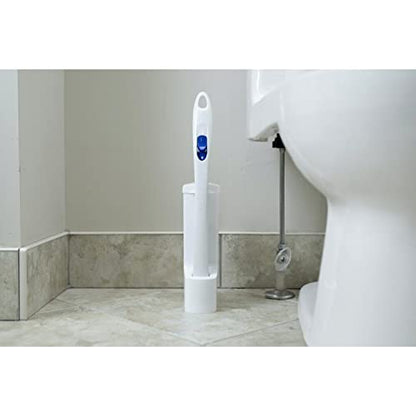 Scotch-Brite Disposable Toilet Scrubber Starter Kit, Disposable Refills with Built-in Bleach Alternative, Includes 1 Handle, Storage Caddy and 5 Refills