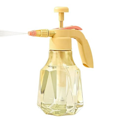 Pressure Spray Bottle | 1.5L Leak-Proof Adjustable Nozzle Misting Bottle,Handheld Garden Pump Sprayer - for Outdoor Yard Indoor BBQ Gardening Cleaning Plant Home - color: Yellow