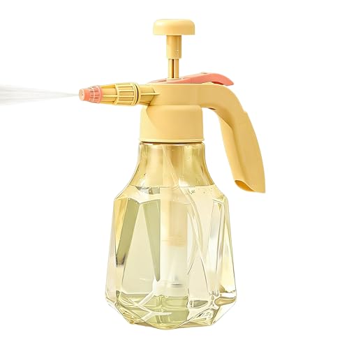 Pressure Spray Bottle | 1.5L Leak-Proof Adjustable Nozzle Misting Bottle,Handheld Garden Pump Sprayer - for Outdoor Yard Indoor BBQ Gardening Cleaning Plant Home - color: Yellow