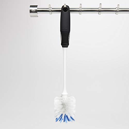 OXO Good Grips Bottle Brush, Dual-Bristle Cleaning for Bottles, Pitchers and Carafes, Flexible Neck Scrub Brush, Safe for Stemware and Delicate Glassware, Dishwasher Safe - style: Bottle Brush