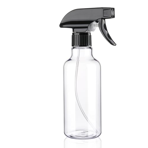 Spray Bottles Plastic Spray Bottle for Hair Mist/Stream Heavy Duty Empty Spray Bottles for Cleaning Solutions, Plants, Cooking (12oz-BlackClear) - color: 12oz-BlackClear