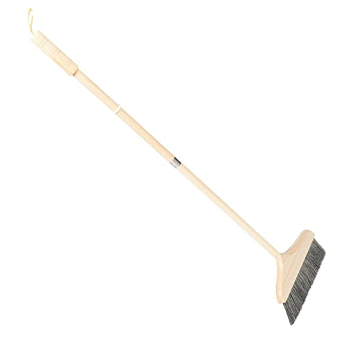 GARVALON Indoor Broom for Hardwood Floors Soft Bristle Floor Sweeper Manual Carpet Brush Dust Broom