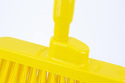 SPARTA 41083EC04 Plastic Color Coded Broom, Unflagged Bristles, Long Broom With Angled Head For Small Debris Cleaning, 56 Inches, Yellow - color: Yellow