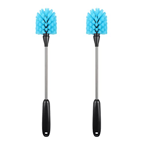 Water Bottle Brush,15-inch Long, Bottle Brush Cleaner, Bottle Scrubber, Kitchen Scrub Brush Suitable for Water Bottles, Cups, Glasses, Baby Bottles, Wine Glasses, (2, Blue)